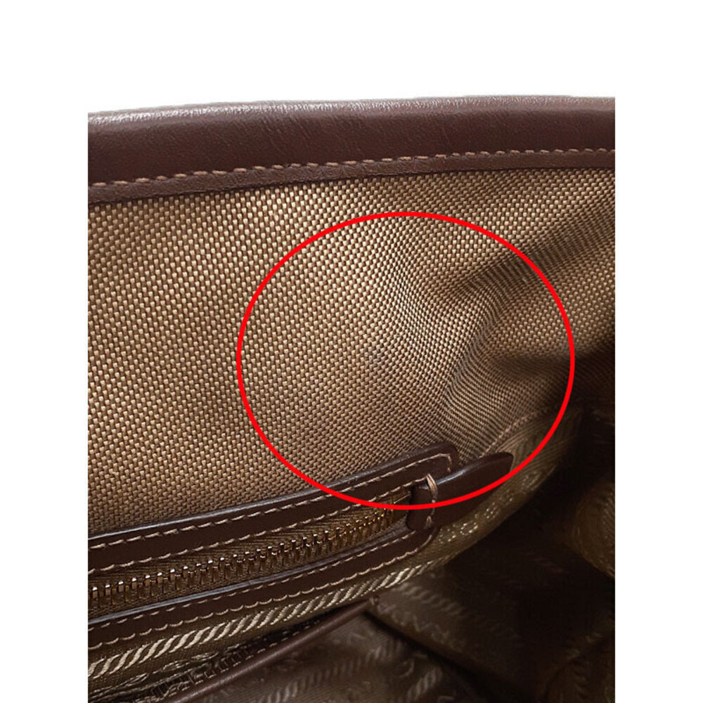 Prada Logo Jacquard 2Way Handbag brown canvas - Picture 7 of 9